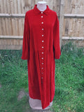 Pin Cord ABIGAILLE- 12002 ITALIAN PIN CORD DRESS WITH FULL BUTTON FRONT - Vera Tucci OriginalsItalian Clothing 0 / RED