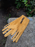 Gloves LEONIE G27 Leopard Finger and Buttons Suede Feel Women's glove - Vera Tucci OriginalsAccessories MUSTARD / SMALL