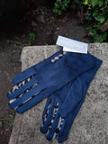 Gloves LEONIE G27 Leopard Finger and Buttons Suede Feel Women's glove - Vera Tucci OriginalsAccessories NAVY #73 / SMALL