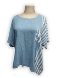 CROP POCKET STYLE 09 KD023 PATTERN 16 STRIPE  ITALIAN COTTON