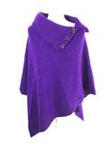 Poncho KATH - Italian Boiled Wool Poncho - Vera Tucci OriginalsBoiled Wool Clothing PURPLE