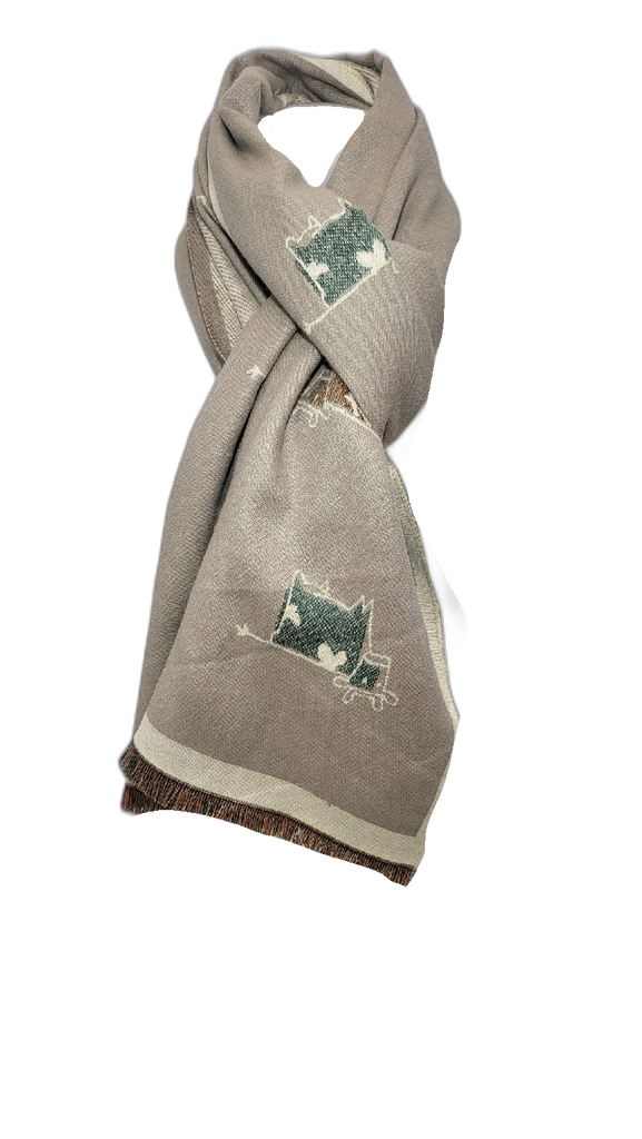 RMD2305-21 COW PATTERN VERA TUCCI SCARF NEW FOR AW23!