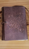 Small Leather Bound Journal Happy Birthday Design