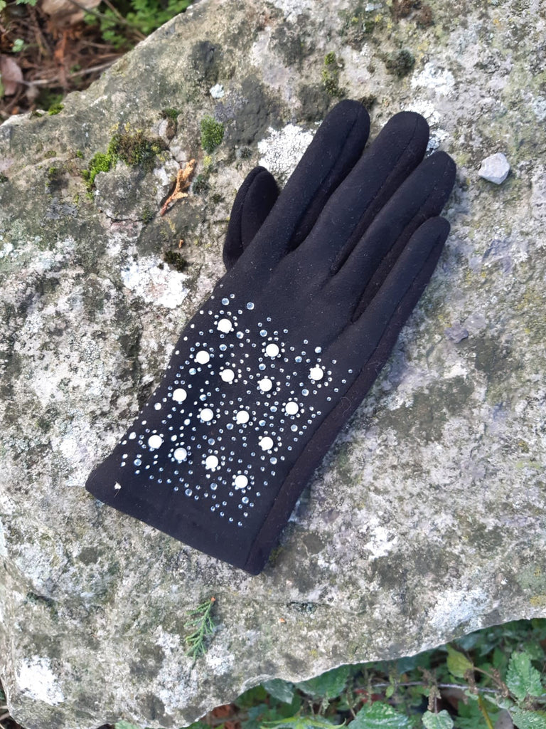 Gloves Brittany Faux Suede Pearl Detail Gloves - KCG28 - Vera Tucci OriginalsAccessories