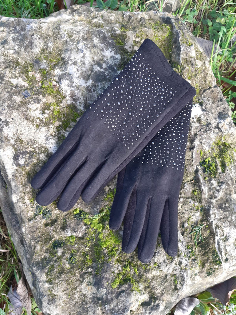 Gloves Brittany Faux Suede Pearl Detail Gloves - KCG28 - Vera Tucci OriginalsAccessories