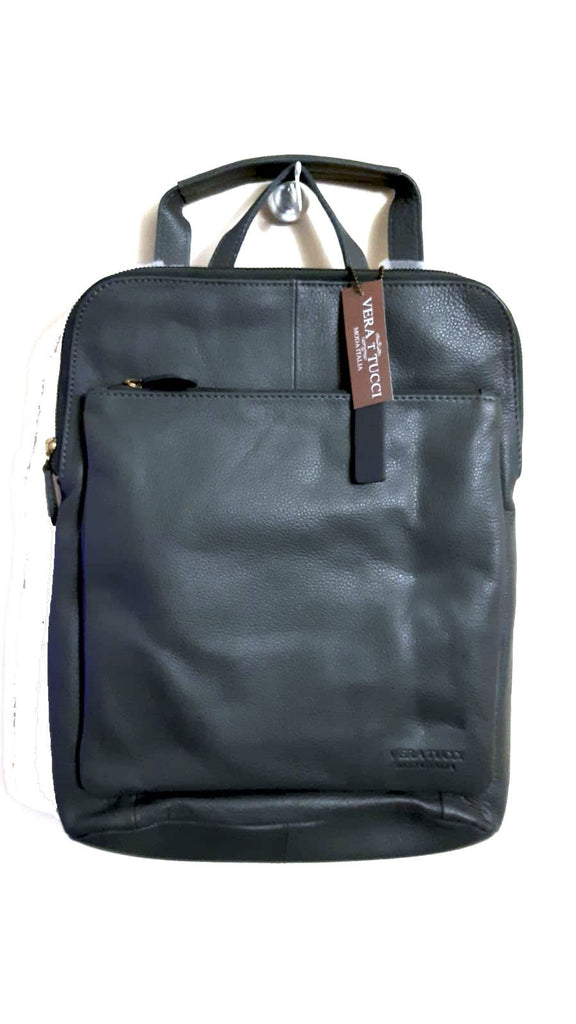 Leather Bag Layla Backpack - Vera Tucci OriginalsBags DK GREY