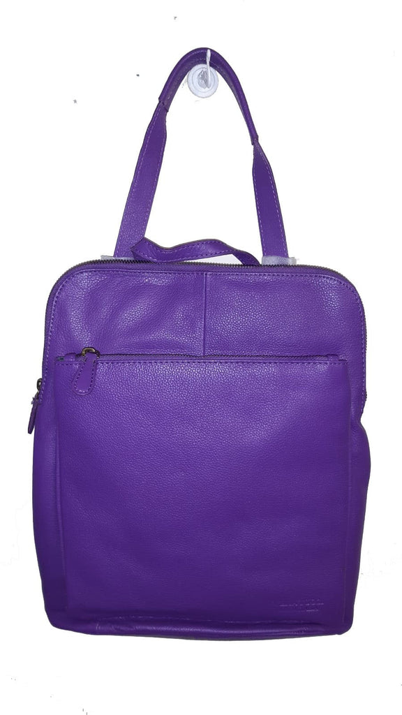Leather Bag Layla Backpack - Vera Tucci OriginalsBags PURPLE