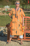 Dress Cotton Fish Pattern Dress - Vera Tucci OriginalsLondon Clothing Lightweight / ORANGE