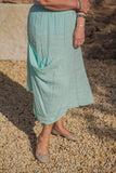 Linen JUNO -3166 ITALIAN LIGHTWEIGHT LINEN SKIRT WITH POCKET - Vera Tucci OriginalsGianni Moda