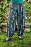Trousers MUMBAI Harlem Pants Patterned Viscose Trousers - Vera Tucci OriginalsLondon Clothing DARK GREY