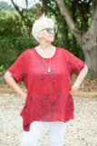 GIANA - 7S286/77286 COTTON TUNIC - Vera Tucci OriginalsSeven Style RED